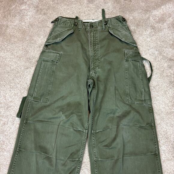 Vintage 60s OG 107 Wind Resistant Field Shell Trousers 30x31 Military Baggy - Picture 2 of 14